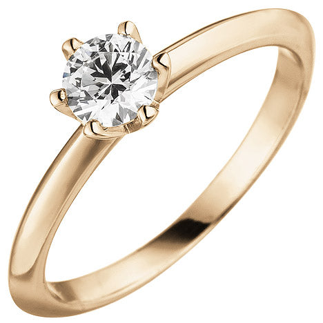 Damen Ring 585 Gold Rotgold 1 Diamant Brillant 0 50 ct. Diamantring Solitär - 50 Unkategorisiert online kaufen