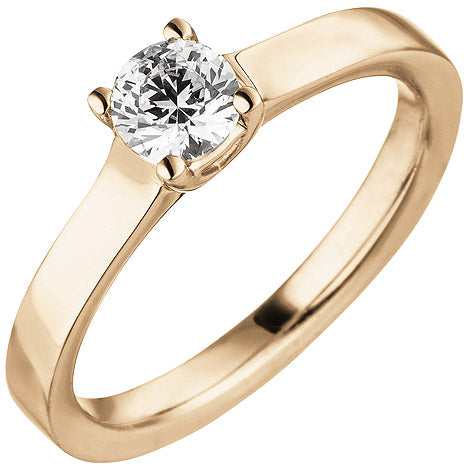 Damen Ring 585 Gold Rotgold 1 Diamant Brillant 0 50 ct. Diamantring Solitär - 54 Unkategorisiert online kaufen