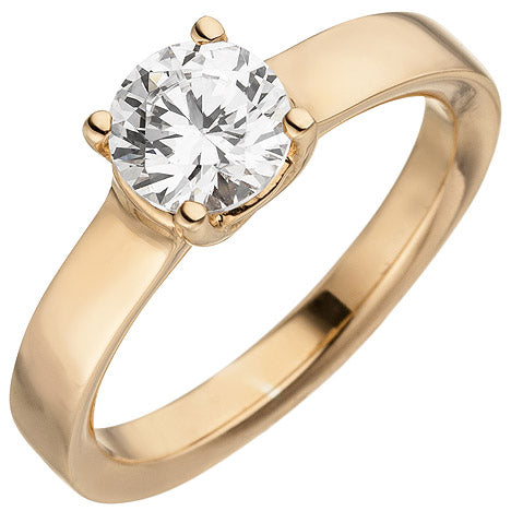 Damen Ring 585 Gold Rotgold 1 Diamant Brillant 1 0 ct. Diamantring Solitär - 58 Unkategorisiert online kaufen