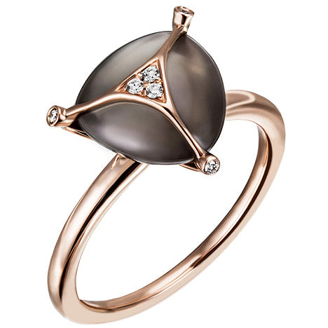 Damen Ring 585 Gold Rotgold 1 Monstein grau 6 Diamanten Brillanten Mondsteinring - 50 Unkategorisiert online kaufen