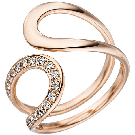 Damen Ring 585 Gold Rotgold 21 Diamanten Brillanten Rotgoldring Diamantring - 52 Unkategorisiert online kaufen