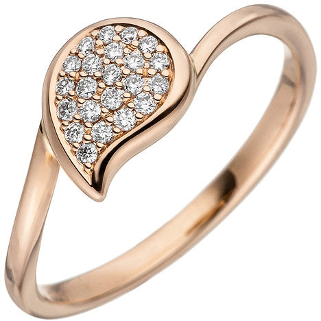 Damen Ring 585 Gold Rotgold 22 Diamanten Brillanten Diamantring Rotgoldring - 58 Unkategorisiert online kaufen