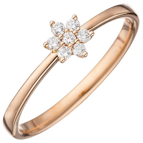 Damen Ring 585 Gold Rotgold 7 Diamanten Brillanten Diamantring Rotgoldring - 54 Unkategorisiert online kaufen