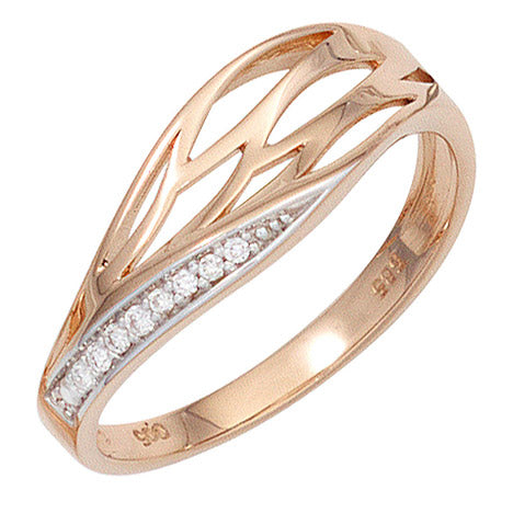 Damen Ring 585 Gold Rotgold 8 Diamanten Brillanten Rotgoldring Diamantring - 60 Unkategorisiert online kaufen