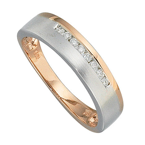 Damen Ring 585 Gold Rotgold Weißgold bicolor teilmatt 8 Diamanten Brillanten - 54 Unkategorisiert online kaufen Damen Ring 585 Gold Rotgold Weißgold bicolor teilmatt 8 Diamanten Brillanten - 54 Unkategorisiert online kaufen