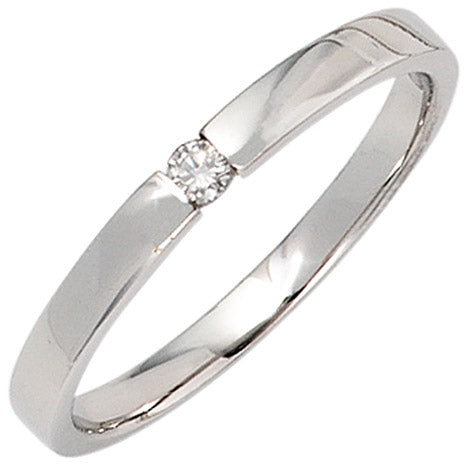 Damen Ring 585 Gold Weißgold 1 Diamant Brillant 0 05ct. Diamantring Weißgoldring - 60 Unkategorisiert online kaufen
