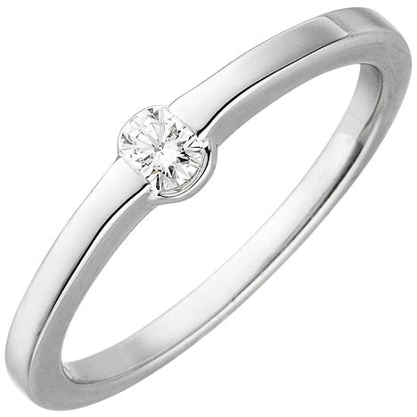 Damen Ring 585 Gold Weißgold 1 Diamant Brillant 0 15ct. Diamantring - 60 Unkategorisiert online kaufen