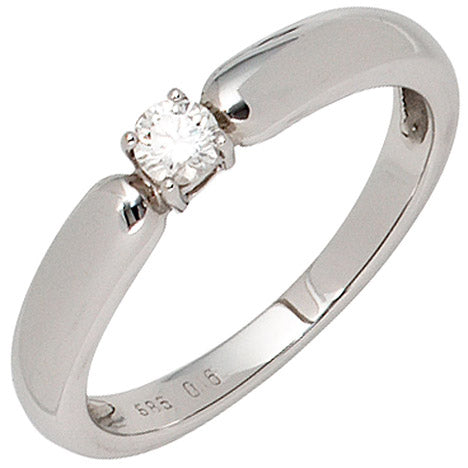 Damen Ring 585 Gold Weißgold 1 Diamant Brillant 0 16ct. Diamantring Weißgoldring - 60 Unkategorisiert online kaufen