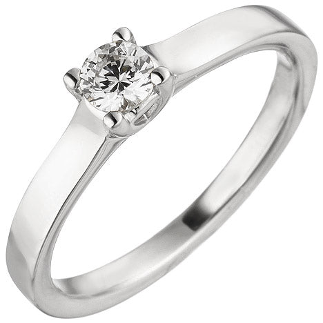 Damen Ring 585 Gold Weißgold 1 Diamant Brillant 0 25 ct. Diamantring Solitär - 60 Unkategorisiert online kaufen