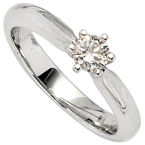 Damen Ring 585 Gold Weißgold 1 Diamant Brillant 0 38ct. Diamantring Goldring - 56 Unkategorisiert online kaufen