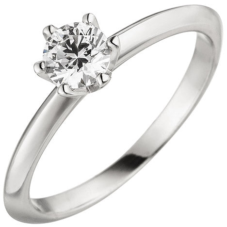 Damen Ring 585 Gold Weißgold 1 Diamant Brillant 0 50 ct. Diamantring Solitär - 60 Unkategorisiert online kaufen