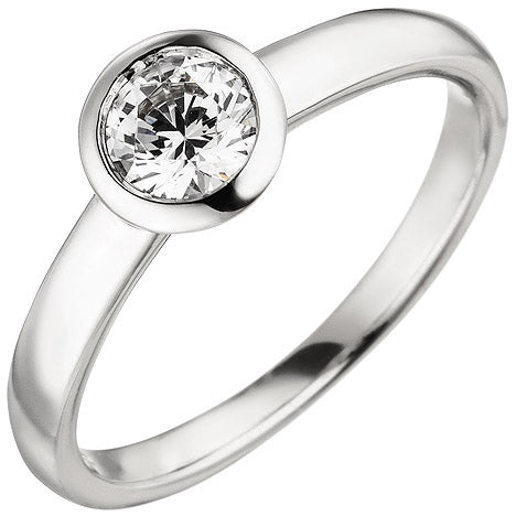 Damen Ring 585 Gold Weißgold 1 Diamant Brillant 0 70 ct. Diamantring Solitär - 58 Unkategorisiert online kaufen