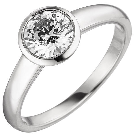 Damen Ring 585 Gold Weißgold 1 Diamant Brillant 1 0 ct. Diamantring Solitär - 54 Unkategorisiert online kaufen