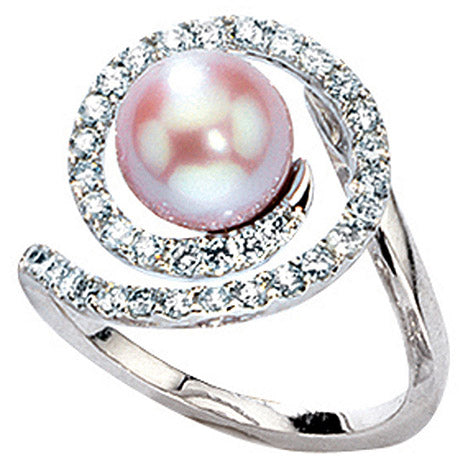 Damen Ring 585 Gold Weißgold 1 Süßwasser Perle 36 Diamanten Brillanten Goldring - 58 Unkategorisiert online kaufen