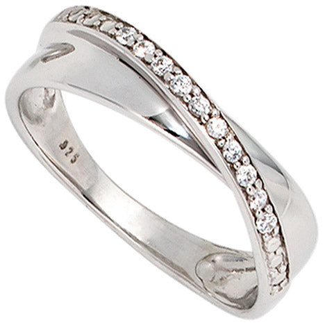 Damen Ring 585 Gold Weißgold 10 Diamanten Brillanten 0 10ct. Goldring - 54 Unkategorisiert online kaufen