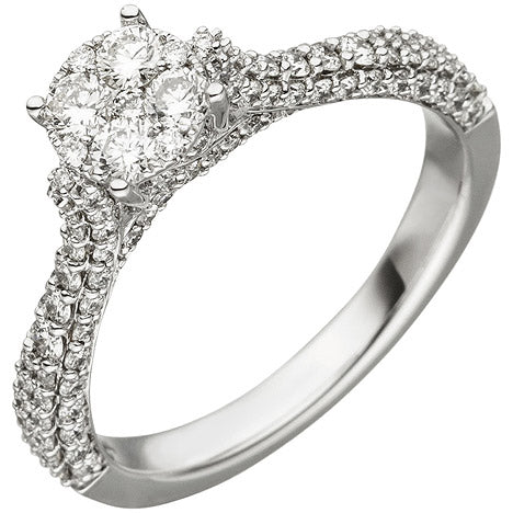 Damen Ring 585 Gold Weißgold 119 Diamanten Brillanten 1 04ct. Diamantring - 52 Unkategorisiert online kaufen