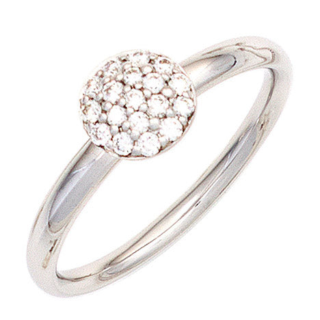 Damen Ring 585 Gold Weißgold 18 Diamanten Brillanten 0 20ct. Weißgoldring - 58 Unkategorisiert online kaufen