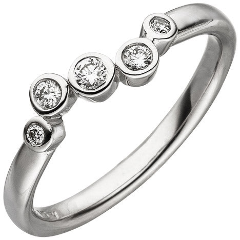 Damen Ring 585 Gold Weißgold 5 Diamanten Brillanten 0 14ct. Diamantring - 54 Unkategorisiert online kaufen