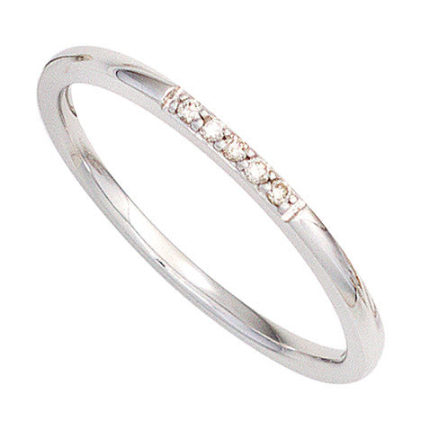 Damen Ring 585 Gold Weißgold 5 Diamanten Brillanten Weißgoldring - 58 Unkategorisiert online kaufen