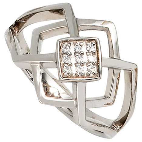 Damen Ring 585 Gold Weißgold 9 Diamanten Brillanten 0 05ct. Goldring - 60 Unkategorisiert online kaufen