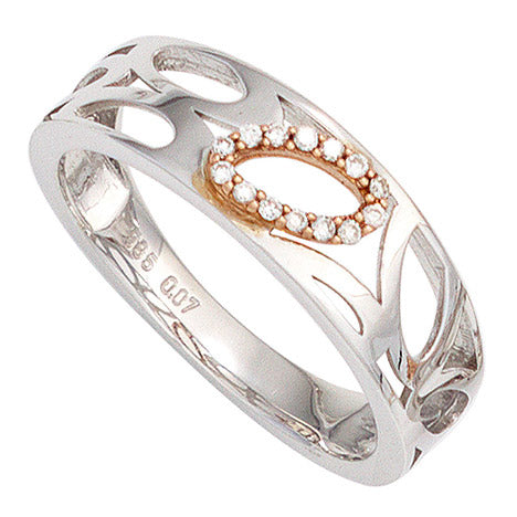 Damen Ring 585 Gold Weißgold Rotgold bicolor 14 Diamanten Brillanten Goldring - 56 Unkategorisiert online kaufen Damen Ring 585 Gold Weißgold Rotgold bicolor 14 Diamanten Brillanten Goldring - 56 Unkategorisiert online kaufen