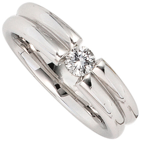 Damen Ring 750 Gold Weißgold 1 Diamant Brillant 0 22ct. Goldring - 54 Unkategorisiert online kaufen