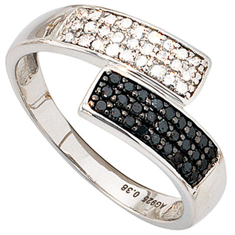 Damen Ring 925 Sterling Silber rhodiniert 54 Diamanten Brillanten Silberring - 56 Unkategorisiert online kaufen