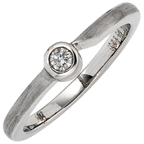 Damen Ring 950 Platin matt 1 Diamant Brillant 0 08 ct. Platinring - 50 Unkategorisiert online kaufen