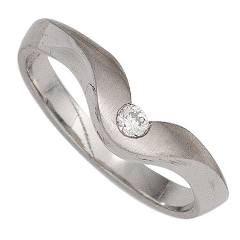 Damen Ring 950 Platin matt 1 Diamant Brillant 0 08ct. Platinring - 58 Unkategorisiert online kaufen