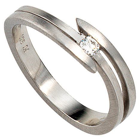 Damen Ring 950 Platin matt 1 Diamant Brillant 0 09ct. Platinring - 52 Unkategorisiert online kaufen