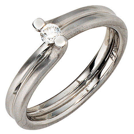 Damen Ring 950 Platin matt 1 Diamant Brillant 0 11ct. Platinring - 60 Unkategorisiert online kaufen