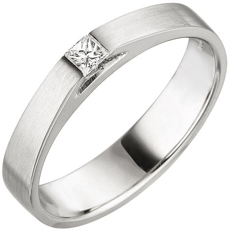 Damen Ring 950 Platin matt 1 Diamant Princess Schliff 0 07 ct. Platinring - 52 Unkategorisiert online kaufen