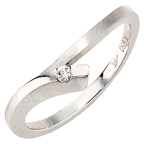 Damen Ring 950 Platin mattiert 1 Diamant Brillant 0 03ct. Platinring - 50 Unkategorisiert online kaufen