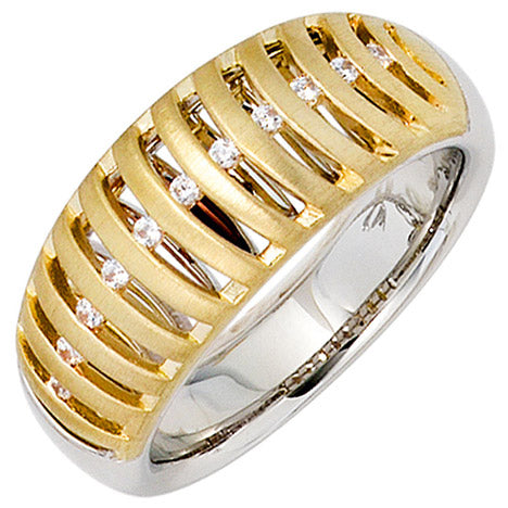 Damen Ring breit 585 Gold bicolor matt 11 Diamanten Brillanten Goldring - 56 Unkategorisiert online kaufen Damen Ring breit 585 Gold bicolor matt 11 Diamanten Brillanten Goldring - 56 Unkategorisiert online kaufen