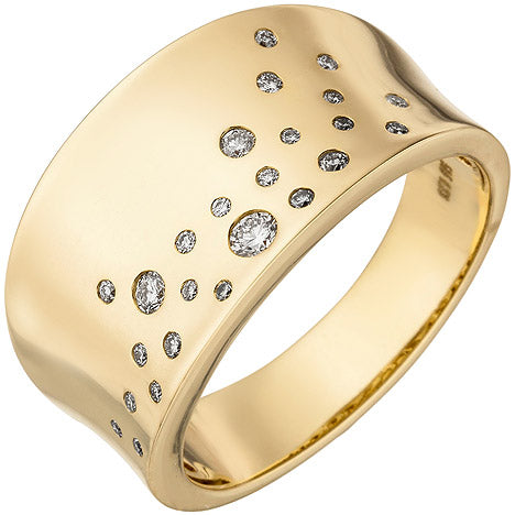 Damen Ring breit 585 Gold Gelbgold 25 Diamanten Brillanten 0 23ct. Goldring - 54 Unkategorisiert online kaufen