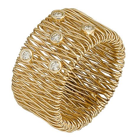 Damen Ring breit 585 Gold Gelbgold 5 Diamanten Brillanten 0 20ct. Goldring - 58 Unkategorisiert online kaufen