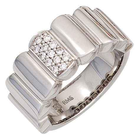 Damen Ring breit 585 Gold Weißgold 13 Diamanten Brillanten 0 20ct. Goldring - 56 Unkategorisiert online kaufen