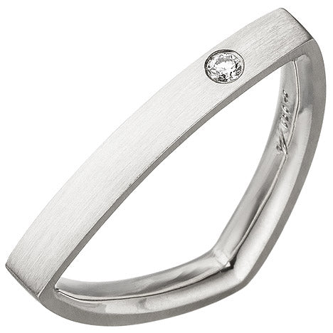 Damen Ring dreieckig Dreieck 950 Platin matt 1 Diamant Brillant Platinring - 52 Unkategorisiert online kaufen