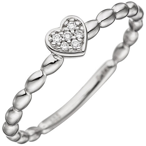 Damen Ring Herz 585 Gold Weißgold 6 Diamanten Brillanten Diamantring Herzring - 56 Unkategorisiert online kaufen