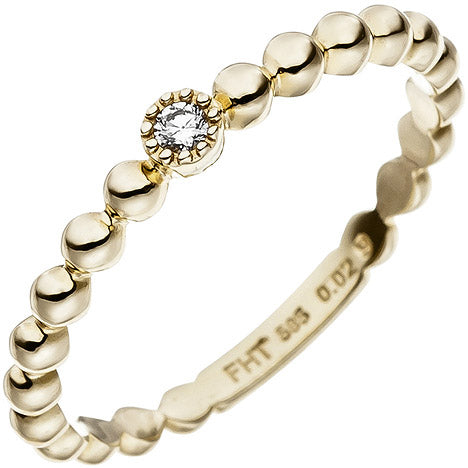 Damen Ring Kugel 585 Gold Gelbgold 1 Diamant Brillant 0 02ct. Goldring Kugelring - 56 Unkategorisiert online kaufen