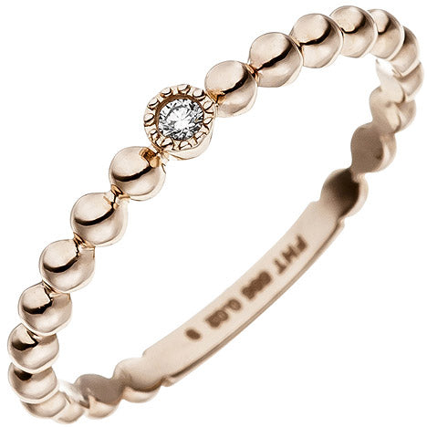 Damen Ring Kugel 585 Gold Rotgold 1 Diamant Brillant Rotgoldring Kugelring - 54 Unkategorisiert online kaufen