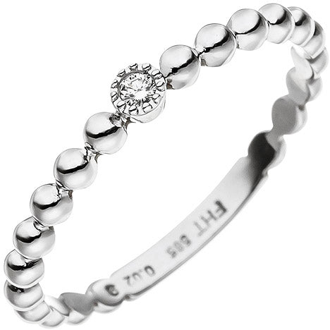 Damen Ring Kugel 585 Gold Weißgold 1 Diamant Brillant Weißgoldring Kugelring - 52 Unkategorisiert online kaufen