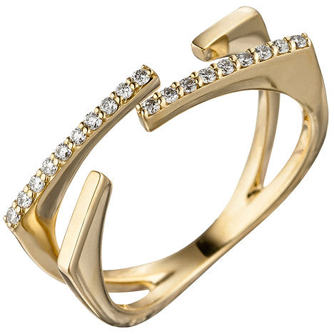 Damen Ring offen 585 Gold Gelbgold 19 Diamanten Brillanten 0 15ct. Goldring - 60 Unkategorisiert online kaufen