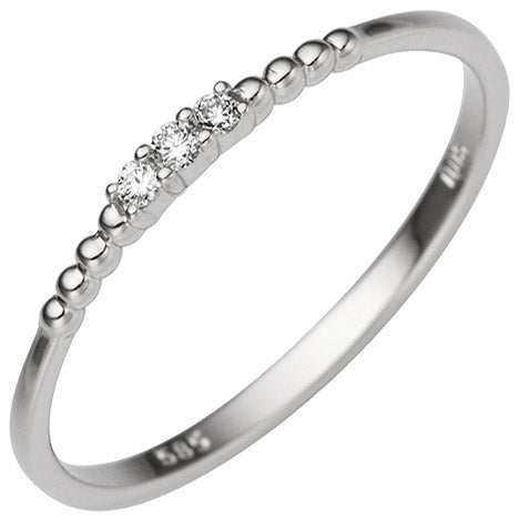 Damen Ring schmal 585 Gold Weißgold 3 Diamanten Brillanten 0 05ct. Weißgoldring - 60 Unkategorisiert online kaufen