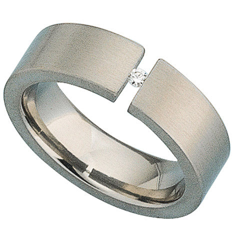 Damen Ring Titan mattiert 1 Diamant Brillant 0 03ct. - 52 Unkategorisiert online kaufen