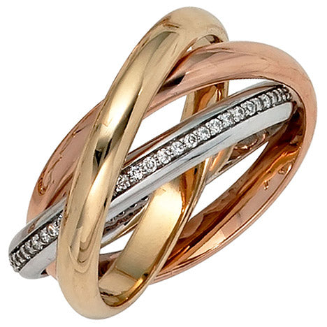 Damen Ring verschlungen 585 Gold tricolor dreifarbig 64 Diamanten Brillanten - 58 Unkategorisiert online kaufen Damen Ring verschlungen 585 Gold tricolor dreifarbig 64 Diamanten Brillanten - 58 Unkategorisiert online kaufen