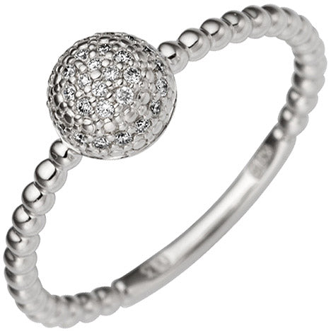 Damen Ring zart 585 Gold Weißgold 29 Diamanten Brillanten 0 13ct. Weißgoldring - 58 Unkategorisiert online kaufen
