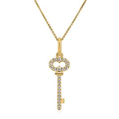 Damenkette mit Schlüssel, Gelbgold, lab grown Diamanten Unkategorisiert online kaufen