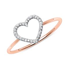 Damenring Herz aus 585er Roségold mit Diamanten Unkategorisiert online kaufen