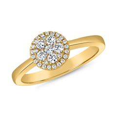 Damenring mit lab grown Brillanten aus Gelbgold
